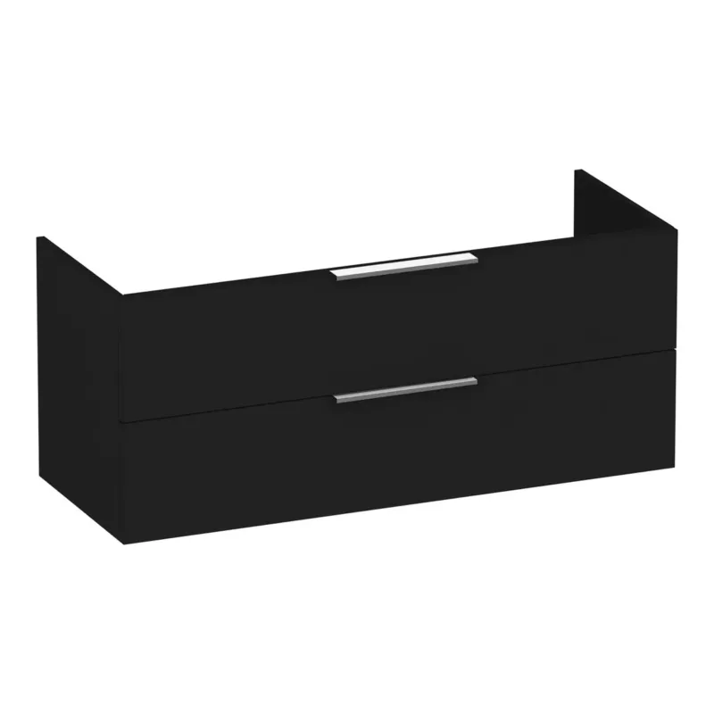 Voordeelprijs Brauer Elevate onderkast 120cm met 2 softclose lades en 2 sifon uitsparingen zwart mat