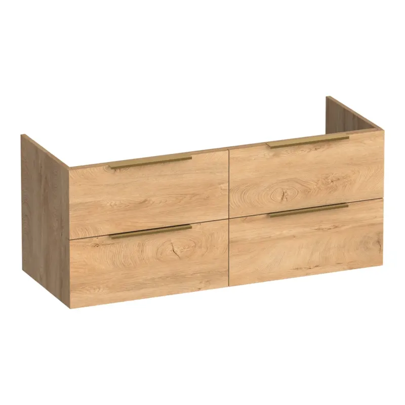 Betaalbaar Brauer Elevate onderkast 120cm met 4 softclose lades en 2 sifon uitsparingen forest tan