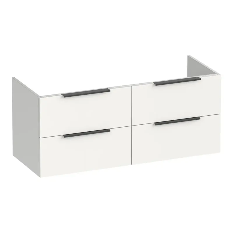 Superprijs Brauer Elevate onderkast 120cm met 4 softclose lades en 2 sifon uitsparingen wit mat