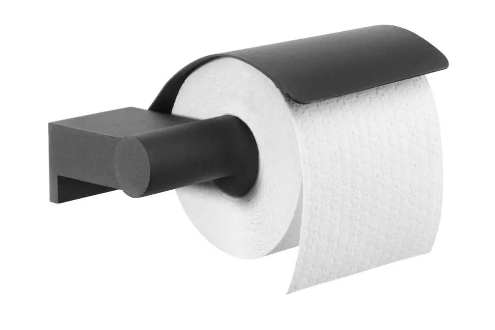 Goedkoop Tiger Bold toiletrolhouder met klep zwart