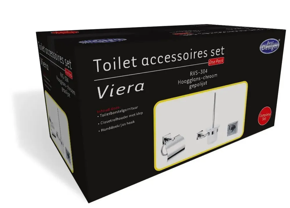 Superprijs Best Design Viera toilet accessoires set chroom
