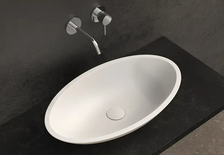 Beperkt Aanbod SSI Design Montana wastafel Solid Surface 60x35x9cm