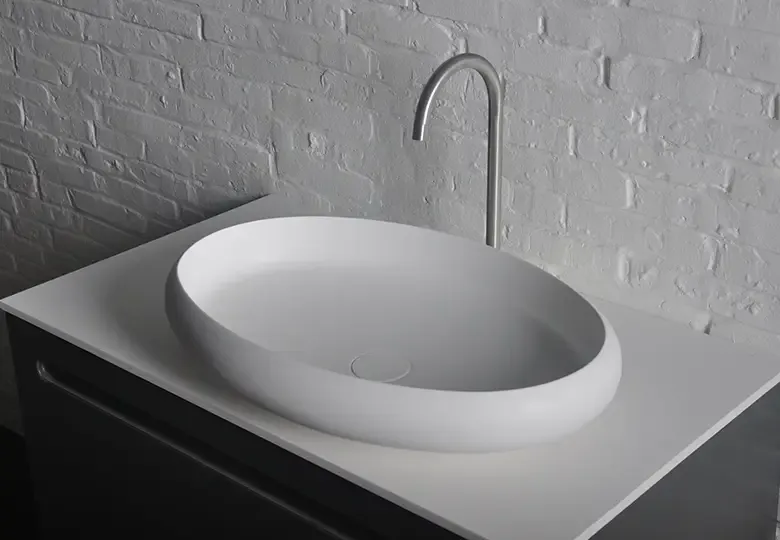 Direct Beschikbaar SSI Design Wyoming wastafel Solid Surface 60x40x11,2cm