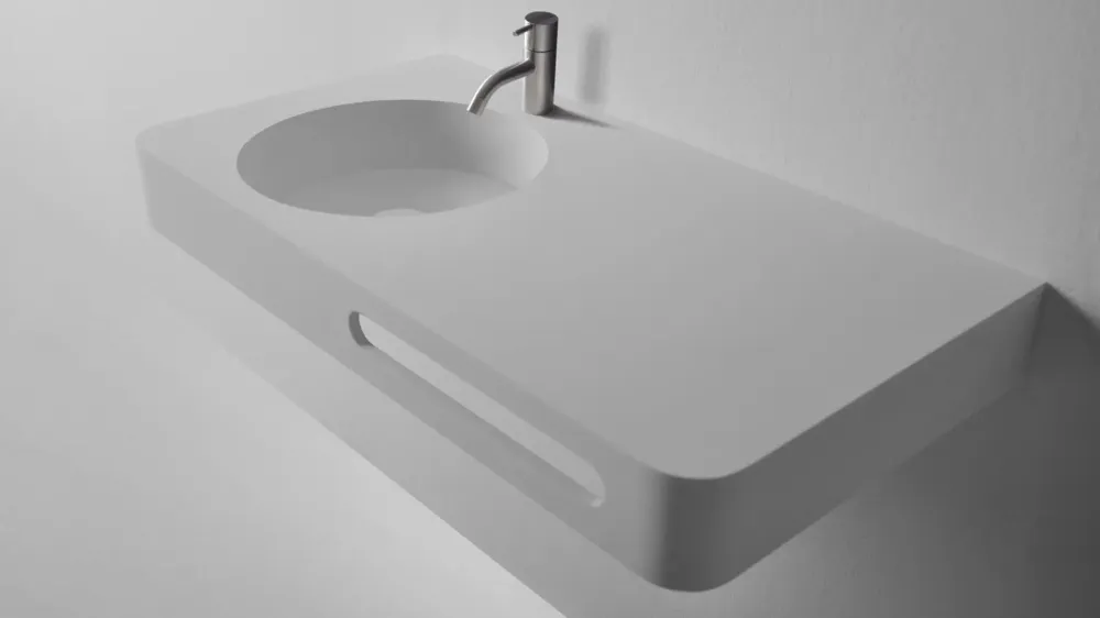 SSI Design Virginia wastafel Solid Surface 90x48x10cm Speciale Aanbieding