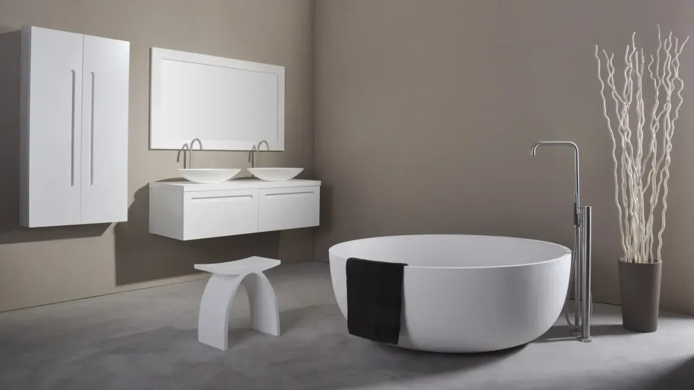 SSI Design Ruby vrijstaand bad Solid Surface 135x49cm Favoriet