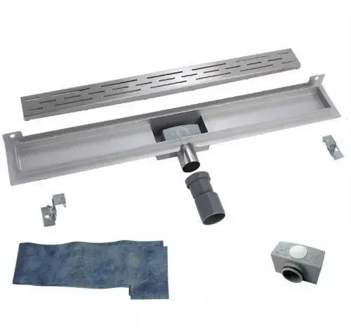 Premium Mueller Basic douchegoot RVS met muurflens 90x7cm