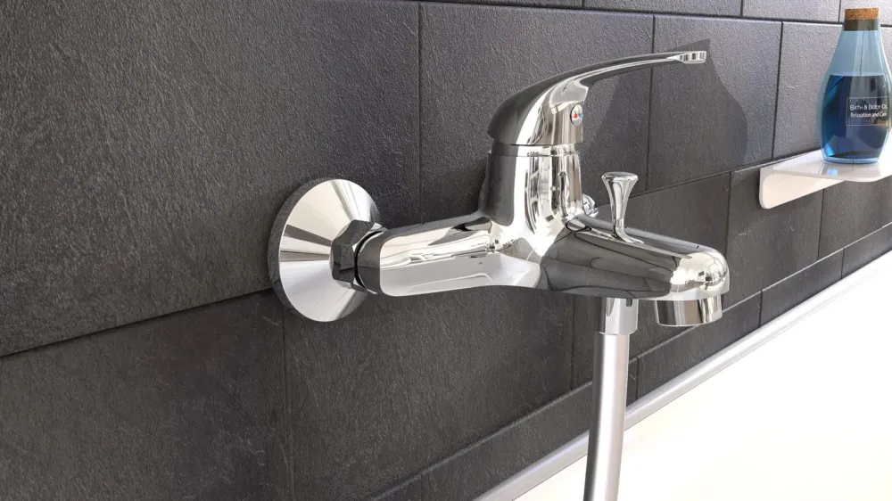 Schutte ATHOS ééngreepsmengkraan bad, chroom Speciale Aanbieding