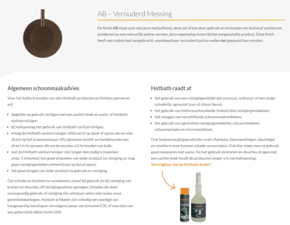 Hotbath Cobber Staaf Handdouche met doucheaansluiting en opsteek Verouderd Messing Beste Prijs