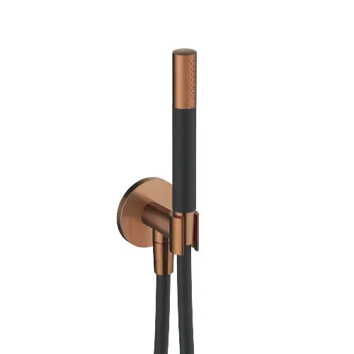 Snelle Levering Hotbath Cobber Staaf Handdouche met douche aansluiting en opsteek Geborsteld Koper PVD