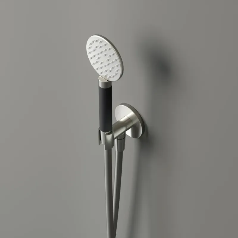 Hotbath Cobber Handdouche met douche aansluiting en opsteek Geborsteld Messing Merkproduct