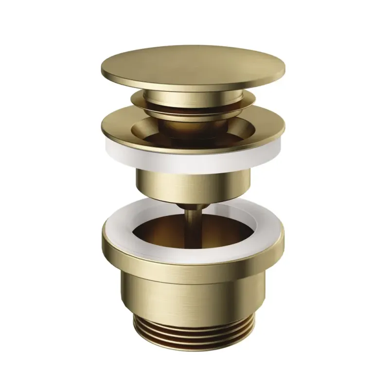 Hotbath Cobber Clickplug Clickwaste Geborsteld Messing P710 Shop Nu