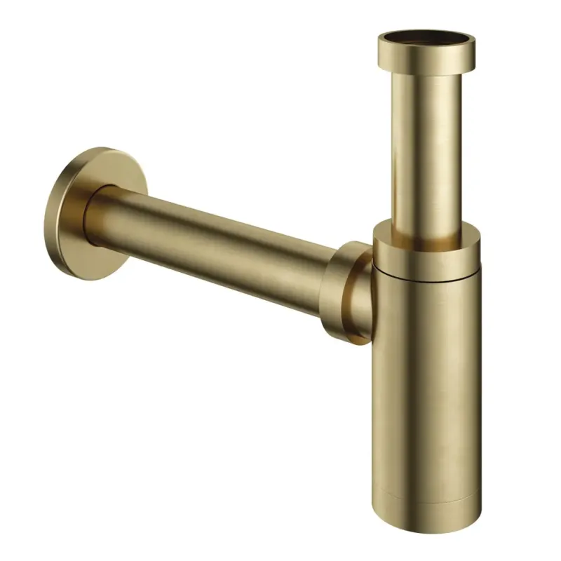 Alleen Vandaag Hotbath Cobber Wastafel Sifon rond Geborsteld Messing P035