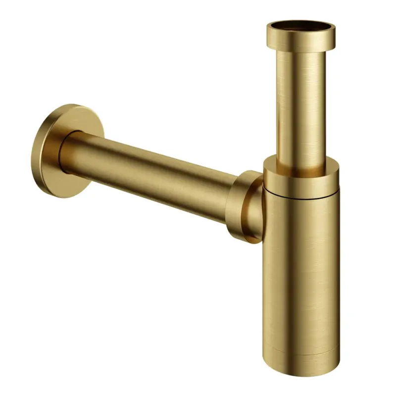 Hotbath Cobber Wastafel Sifon rond Geborsteld Messing PVD P035 Alleen Vandaag