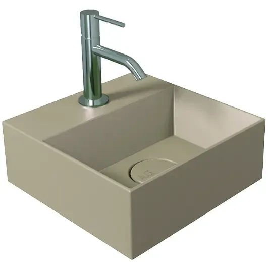 Salenzi Spy Fontein met clickwaste 40x30 cm mat taupe Flitsaanbieding
