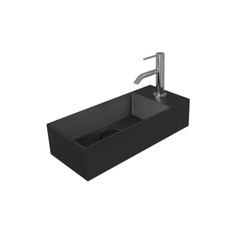 Koop Online Salenzi Spy Fontein met clickwaste 45x20 cm mat zwart