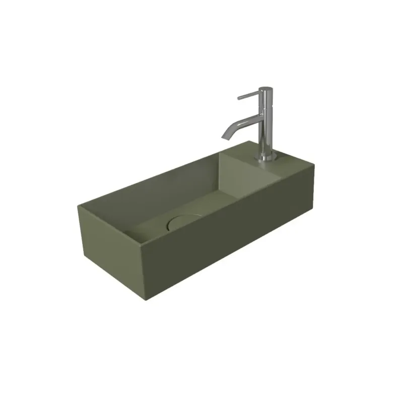 Salenzi Spy Fontein met clickwaste 45x20 cm mat groen Express Levering