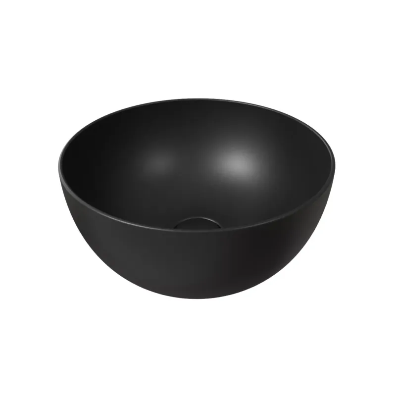 Korting Salenzi Unica Round ronde opbouw wastafel waskom mat zwart 40x20cm