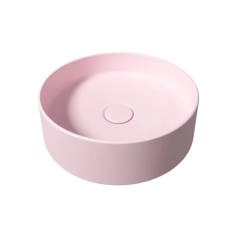 Salenzi Hide Circle opbouw wastafel waskom mat roze 40x12cm Nu Kopen