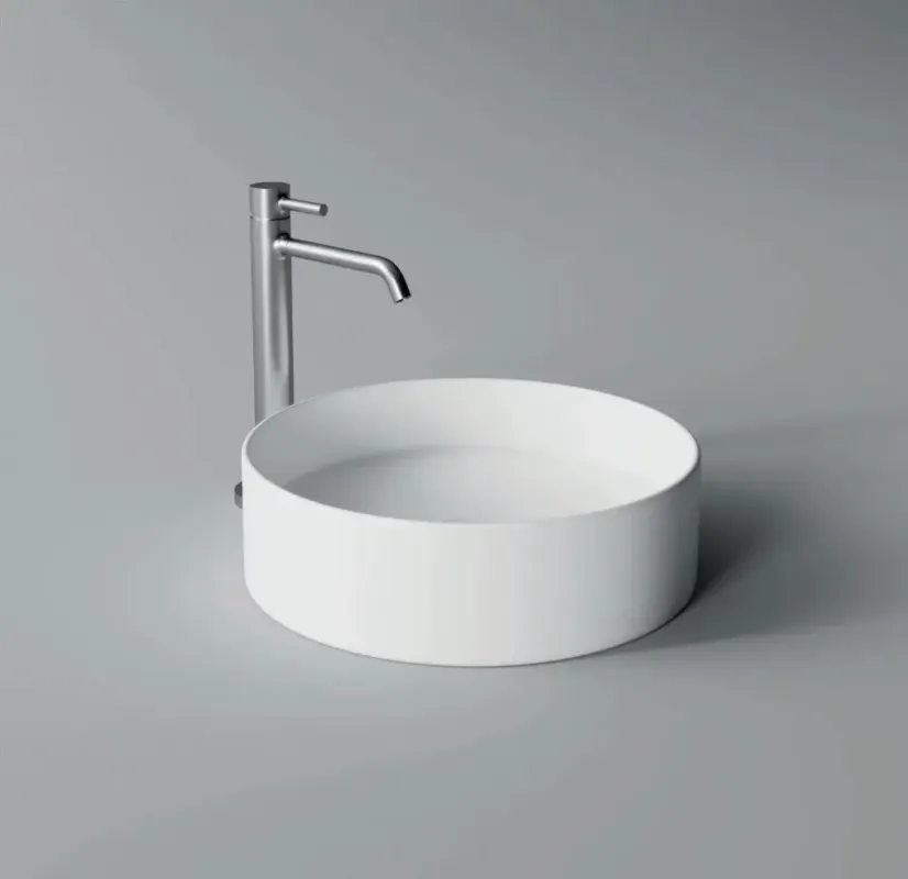 Salenzi Hide Circle opbouw wastafel waskom mat wit 40x12cm Laatste Kans