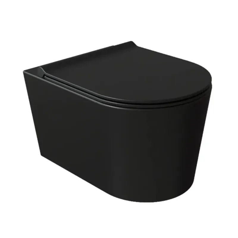 Korting Salenzi Civita wandcloset toiletpot randloos mat zwart 35x50cm