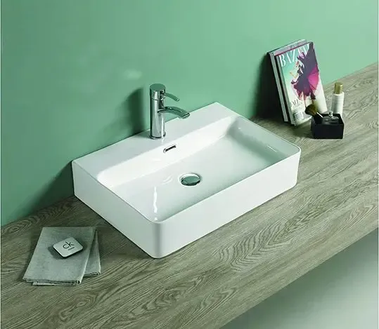 Beste Prijs Lambini Designs Slim waskom 60x42,5cm 1 kraangat vrijhangend