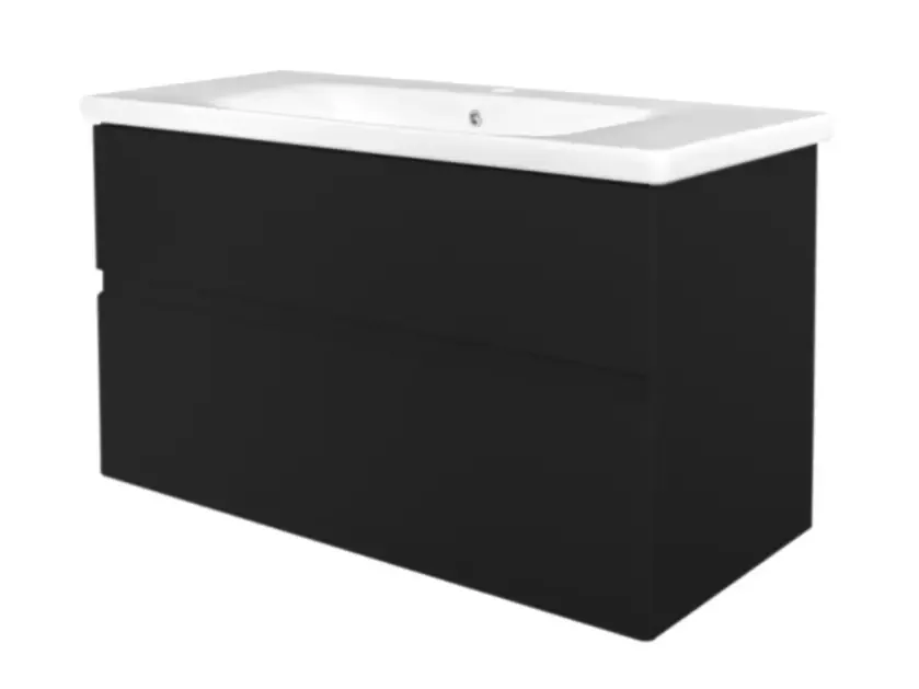Best Design Quick Black greeploos wastafelmeubel onderkast met wastafel mat zwart 80cm Bestel Nu