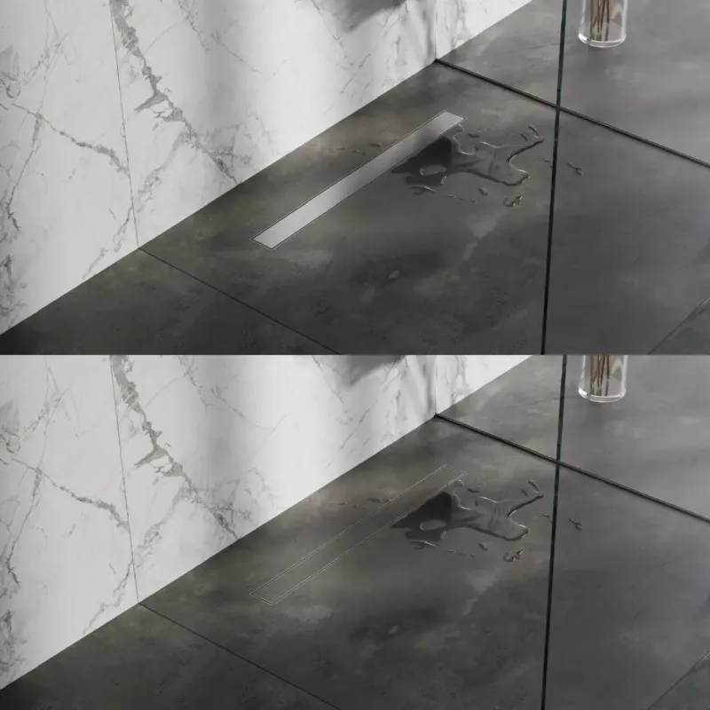 Betaalbaar Brauer douchegoot 70x7cm met multifunctioneel rooster en flens RVS geborsteld