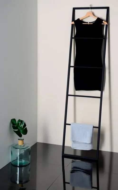 Direct Beschikbaar Sapho Industrial handdoekrek mat zwart 170x42cm