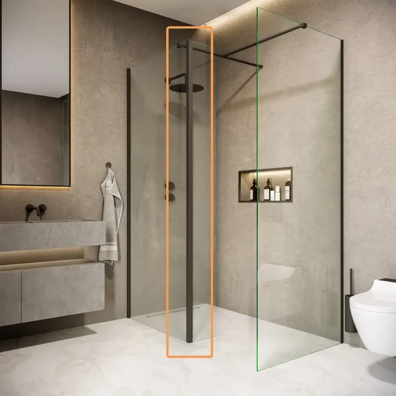 Saniclear Redro hoekprofiel mat zwart 8mm Dagaanbieding