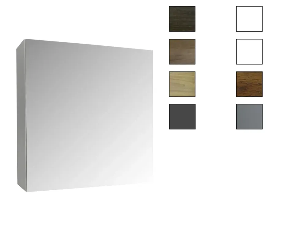 Lage Kosten Sanicare Spiegelkast Qlassics Ambiance 60 cm. 1 dubbelzijdige spiegeldeur links grey-wood