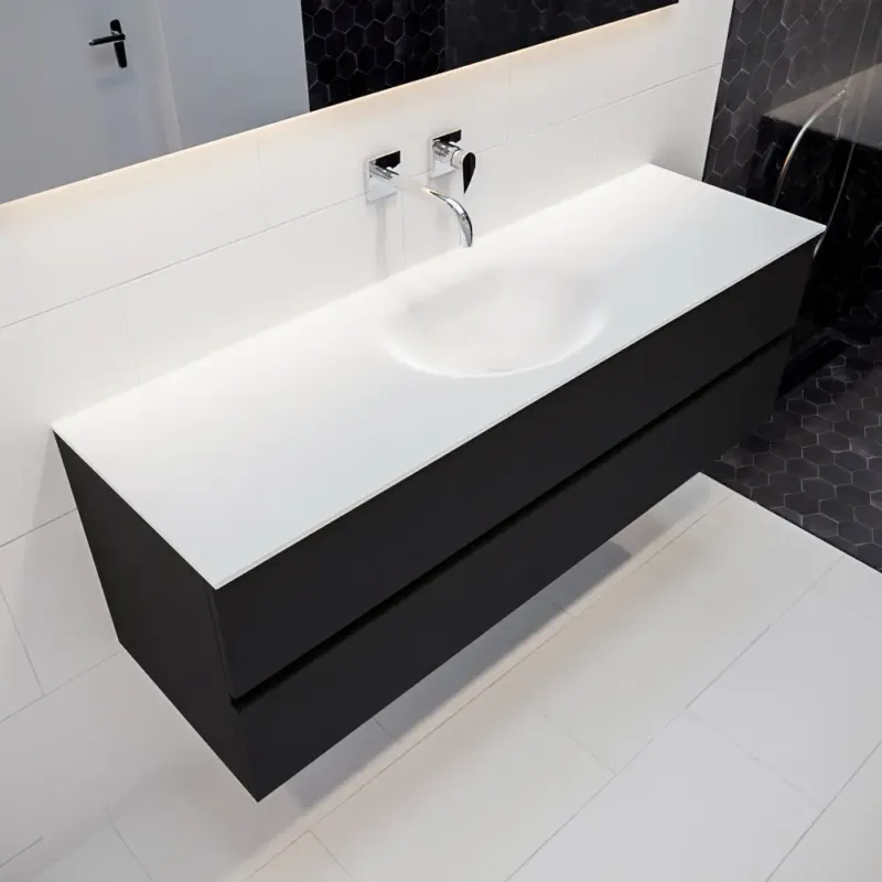 Beste Prijs Mondiaz Vica 150cm badmeubel urban 2 lades wastafel Moon midden zonder kraangat