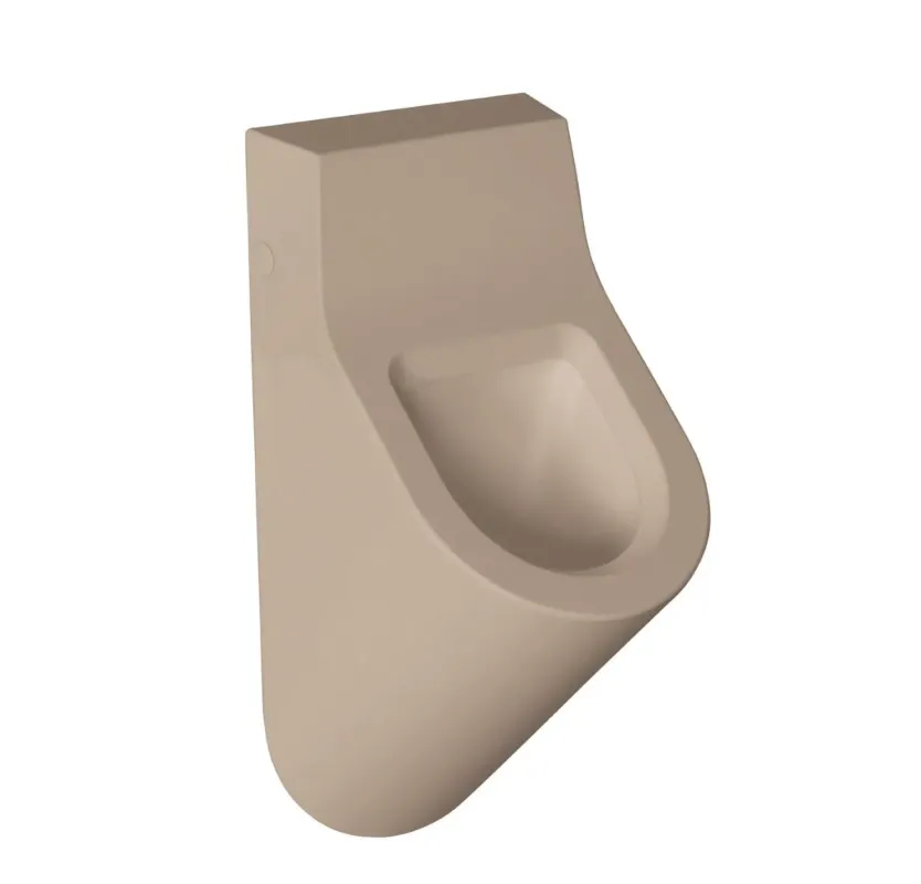 Salenzi Hung urinoir achterinlaat mat taupe met ophangset en sifon Seizoensaanbieding