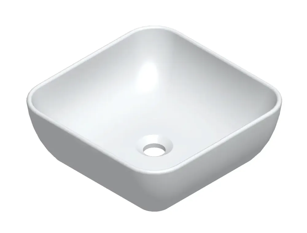 Korting Sanicare Quattro keramische waskom 40x40cm wit