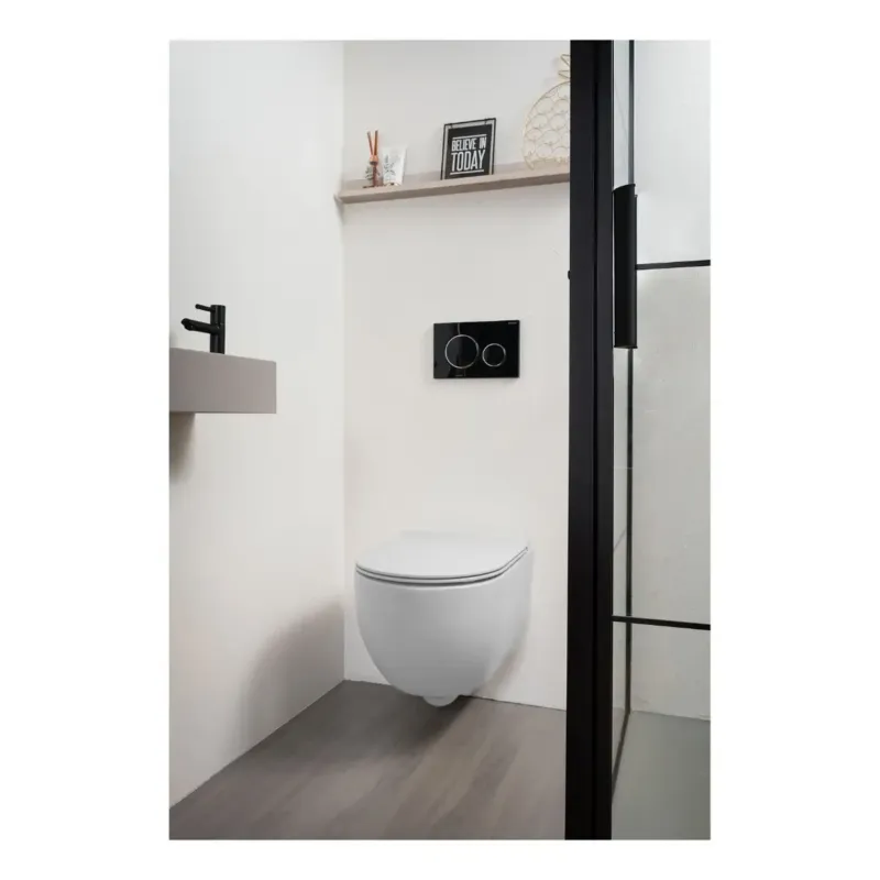 Seizoensaanbieding Xenz Gio randloos toilet 52cm met vortexspoeling en zitting wit glans