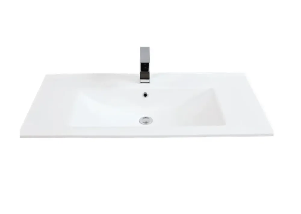 Sanicare Q6-Q7 keramische wastafel 100x45cm wit Hoge Kwaliteit
