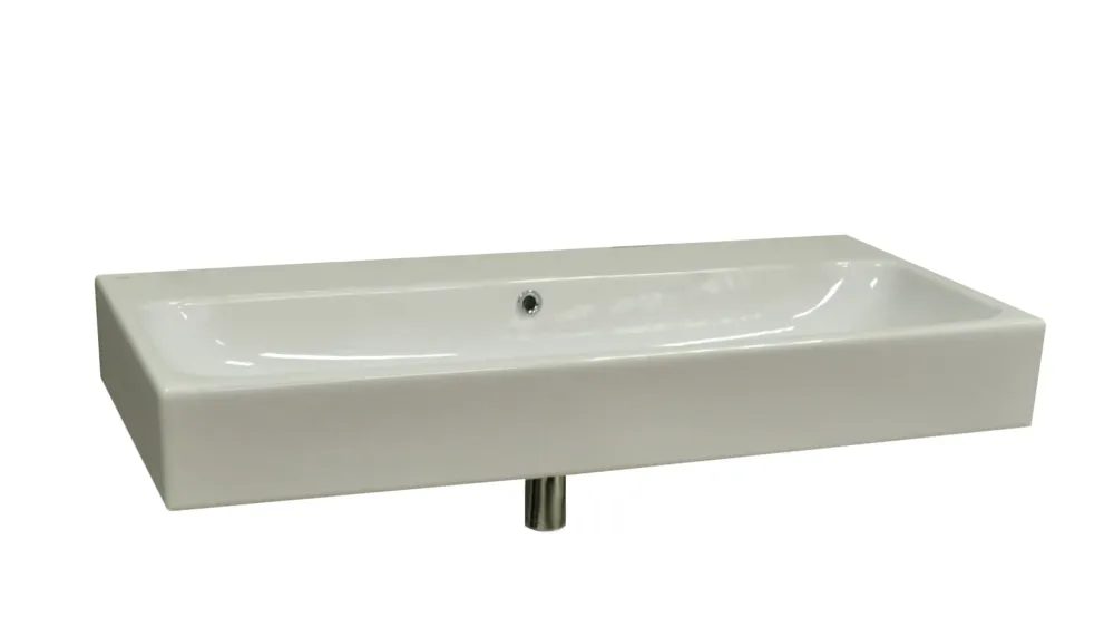 Speciale Aanbieding Sanicare Q17 keramische wastafel 101x46.5cm zonder kraangaten wit