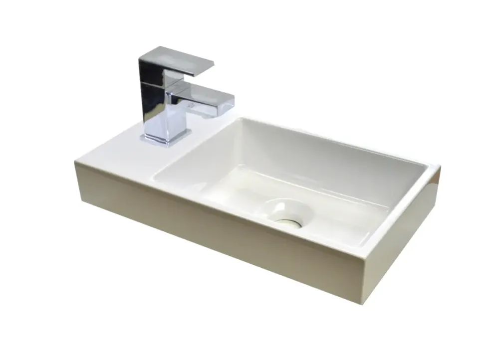 Sanicare Q40 mineraalmarmeren fontein voor toiletmeubel 40x22cm wit Superprijs