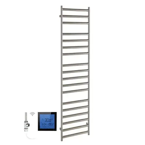 Veilige Betaling SSI Design Athena elektrische radiator met zwarte digitale thermostaat RVS geborsteld 140x50cm 300W