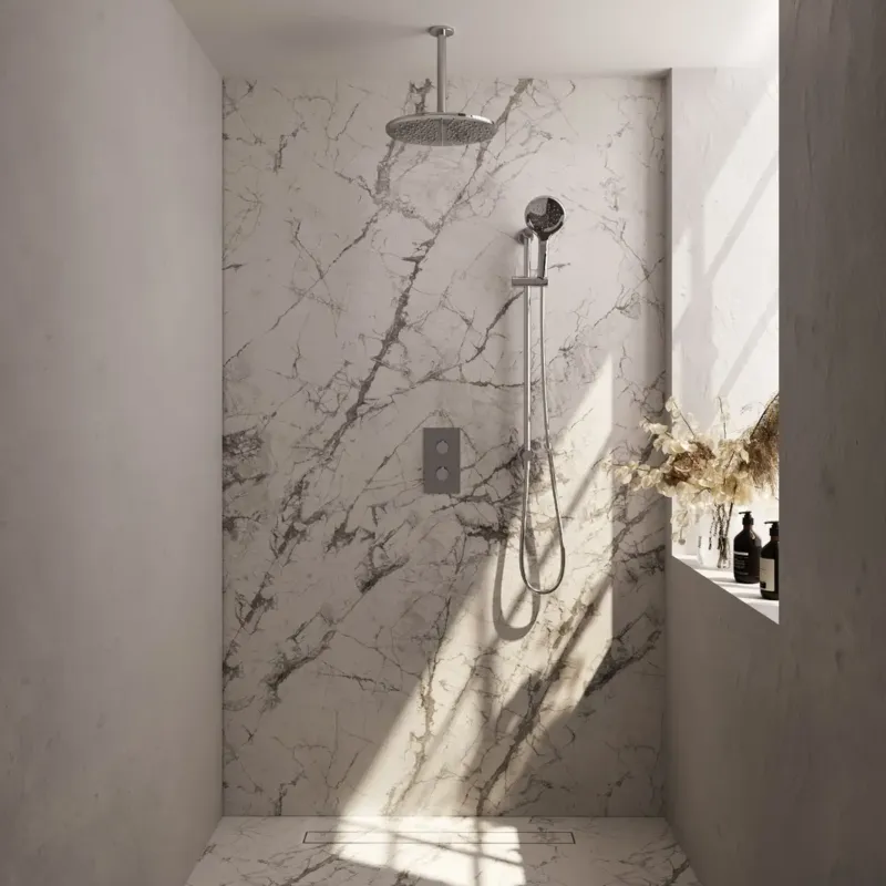 Voordeelprijs Brauer Chrome Edition inbouw regendouche met 3 standen handdouche, plafondarm, glijstang en hoofddouche 30cm set 48 chroom