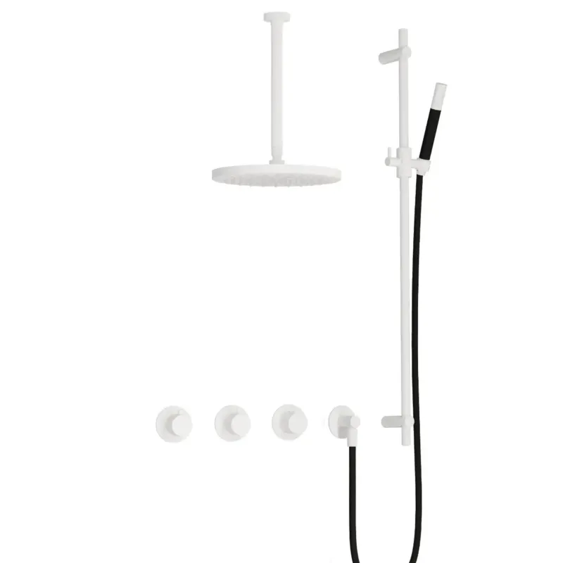 Hotbath Cobber IBS70 inbouwdouche met 30cm plafondbuis, 30cm hoofddouche en glijstang wit mat Uitverkoop