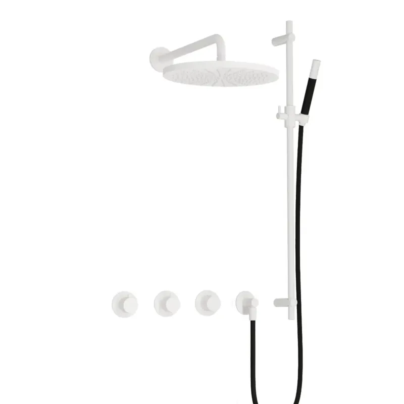 Hotbath Cobber IBS70 inbouwdouche met 30cm hoofddouche en glijstang wit mat Lage Prijs