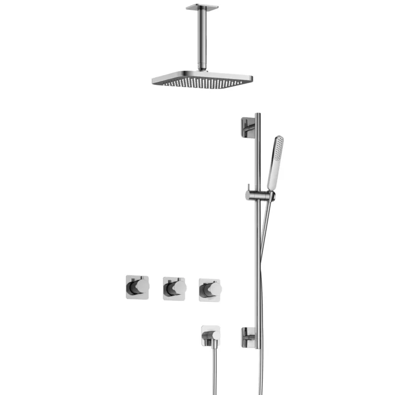 Hotbath Gal IBSGL70CR inbouwdouche met plafondbuis en glijstang chroom Exclusieve Aanbieding
