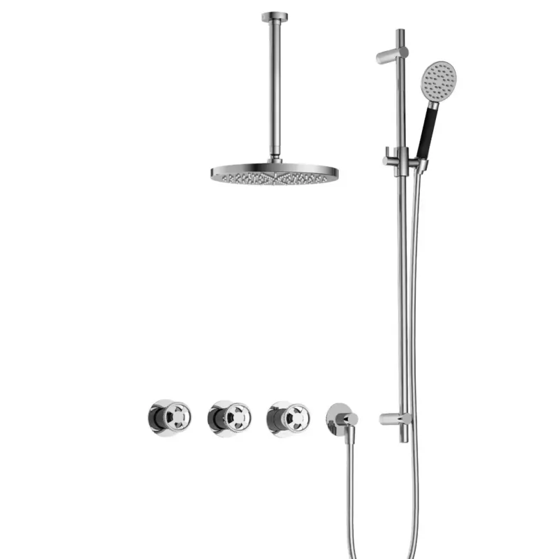 Bestel Nu Hotbath Cobber@Work IBSW70 inbouwdouche met ronde handdouche, 30cm plafondbuis en glijstang chroom