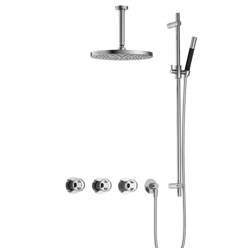 Hotbath Cobber@Work IBSW70 inbouwdouche met 15cm plafondbuis, 30cm hoofddouche en glijstang chroom Alleen Vandaag