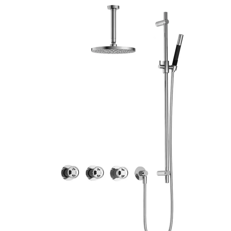 Hotbath Cobber@Work IBSW70 inbouwdouche met 15cm plafondbuis en glijstang chroom Exclusieve Aanbieding