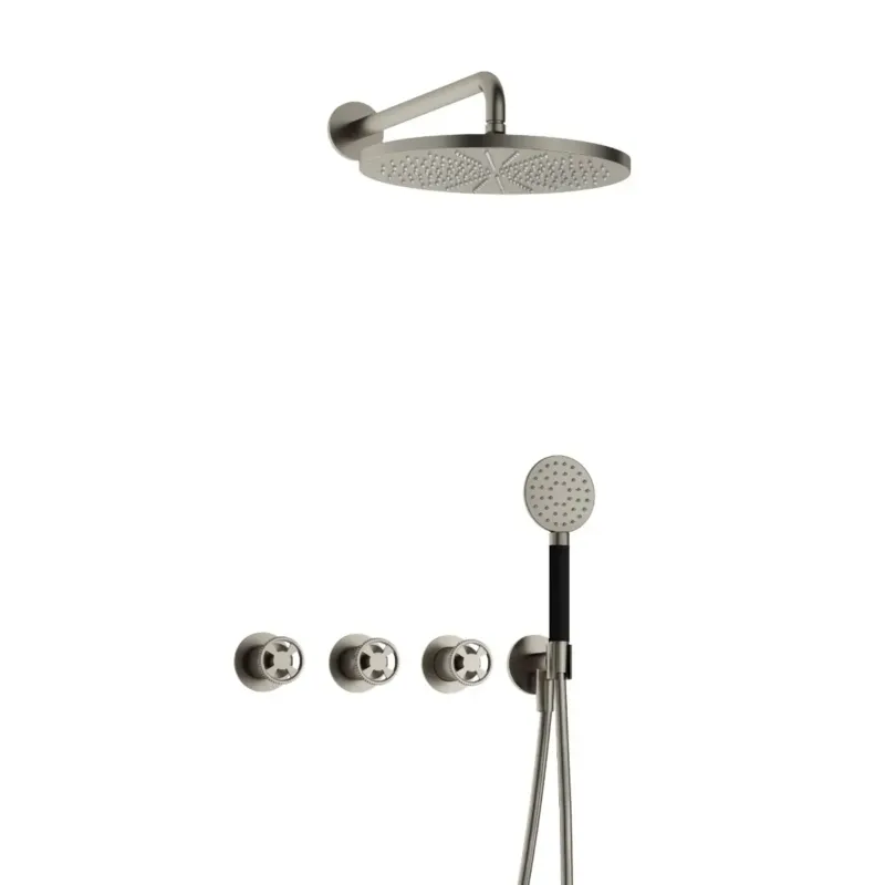 Hotbath Cobber@Work IBSW70 inbouwdouche met ronde handdouche en 30cm hoofddouche nikkel geborsteld Gereduceerde Prijs