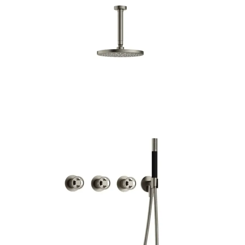 Hotbath Cobber@Work IBSW70 inbouwdouche met 15cm plafondbuis nikkel geborsteld Lage Prijs