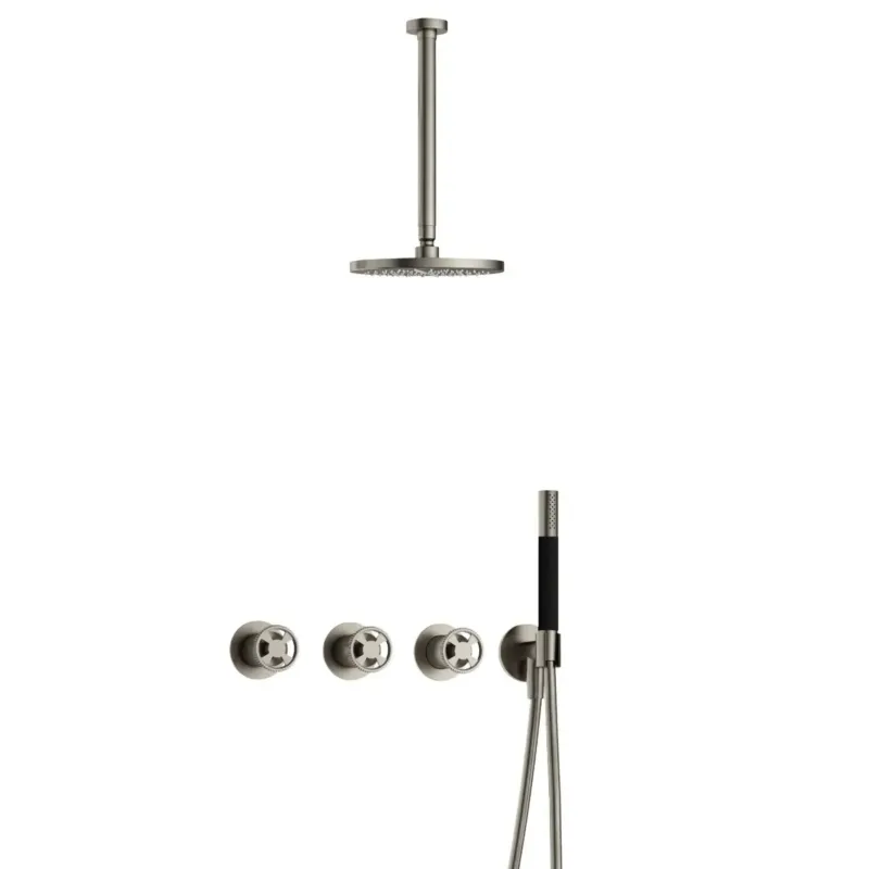 Hotbath Cobber@Work IBSW70 inbouwdouche met 30cm plafondbuis nikkel geborsteld Express Levering