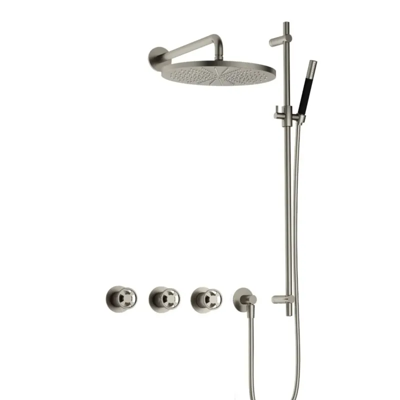 Hotbath Cobber@Work IBSW70 inbouwdouche met 30cm hoofddouche en glijstang nikkel geborsteld Shop Nu