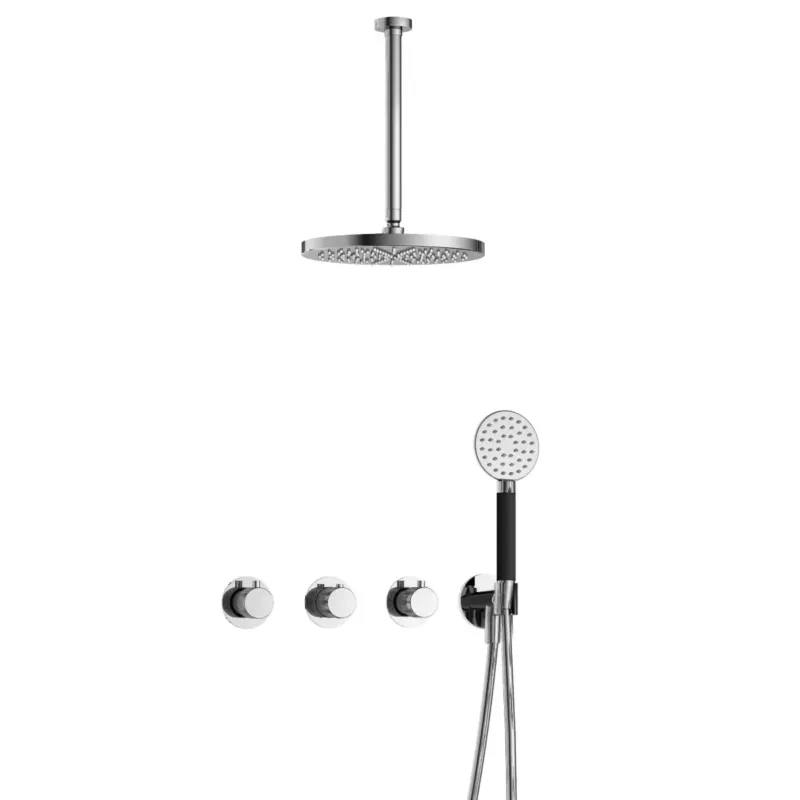 Hotbath Cobber X IBSX70 inbouwdouche met ronde handdouche, 30cm plafondbuis en 30cm hoofddouche chroom Korting